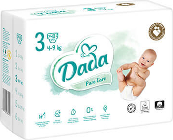 Dada Pure care 3 - 4-9 kg 40 ks