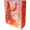 Darčeková taška stredná vianočná sa trblietkami (0082B)