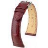 Kožený remienok Hirsch London L 04207069-2, červený, aligátorová koža, dĺžka L, Quick Release 20 mm