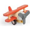 Bigjigs Toys Dřevěné natahovací letadlo Dvouplošník červený