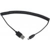 GEMBIRD Kabel CABLEXPERT USB A Male/Micro B Male 2.0, 1,8m, Black, kroucený