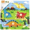 Viga puzzle s úchytmi Dino multicolor