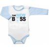 Body dlhý rukáv s vtipným textom Baby Nellys, The New Boss, chalan