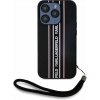 Karl Lagerfeld PU Saffiano Athleisure Stripe and Strap Zadní Kryt pro iPhone 15 Pro Pink KLHCP15LPAMSCNSP