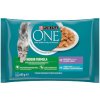 Purina One Indoor mini filetky s tuniakom a zelenými fazuľkami s teľacím a mrkvou v šťave 4 x 85 g
