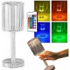 NOČNÁ LAMPA STOLOVÁ KRIŠTÁĽOVÁ LED RGB USB DIAĽKOVÝ OVLÁDAČ