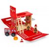 Bigjigs Toys Drevená hasičská stanica na cesty -