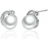 GRACE Silver Jewellery Stříbrné náušnice s perlou Leona, stříbro 925/1000 E-SCE021/54 Bílá