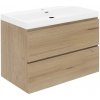 Kúpeľňová skrinka s umývadlom SAT B-Way 79x50x45 cm dub mat BWAY280OAKU4