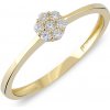 Lillian Vassago Zlatý prsteň so zirkónmi v tvare kvetiny LLV06 GR040