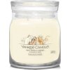 YANKEE CANDLE Soft Wool & Amber svíčka 368g / 2 knoty (Signature střední)
