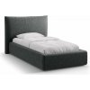 Tmavosivá čalúnená jednolôžková posteľ s úložným priestorom s roštom 90x200 cm Kaelle – Micadoni