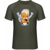 Mymate Predĺžené Tričko MY111 - Dizajn - Ilustrácia pivný pohár - Olive / Heather Olive - XXL - Pánske