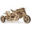 Ugears 3D drevené mechanické puzzle UGR-10 Motorka (scrambler) s vozíkom