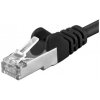 PremiumCord patch kábel CAT 6a S-FTP BLK, 1m