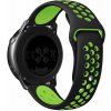 eses Silikónový perforovaný remienok pre smart hodinky 22 mm Farba: čierna so zelenou