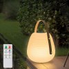 Prenosná solárna LED lampa s rúčkou - teplá biela + 6 RGB farieb na výber + IP44 krytie