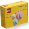 Lego vešiak na stenu, 3 ks - biela, svetlo modrá, ružová