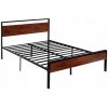 Manželská kovová posteľ SucceBuy 150x200, odtiene hnedej