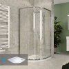 Mereo Sprchový set z Kory Lite štvrťkruh,90x90 cm,chróm ALU, sklo Číre a vaničky z liateho CK35123ZM