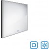 Nimco Čierne LED zrkadlo 600x600 s dvoma dotykovými senzormi ZPC 13066VX-90