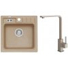 Alveus SET A20173 Beige 55 SETA20173 - Drez Granitový Niagara 20 - 465x465mm, vanička 380x320x180mm + bateria Afra