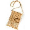 Macramé kabelka cez rameno so strapcami - Žlutá