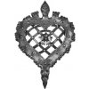 Ornament plechové srdce 510x370mm, bez povrchovej úpravy