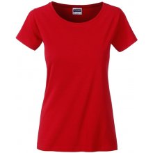 James & Nicholson Klasické dámské tričko z biobavlny 8007 Červená