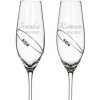 Dekorant Svadobné poháre na šampanské Diamond Ring s krystaly Swarovski v prémiovom saténovom balení 210 ml 2KS