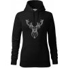 Geometria - Veľký jeleň - Mikina dámská Cape s kapucí - XS ( Čierna )