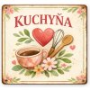 Ceduľa Kuchyňa 30x30 cm Plechová tabuľa