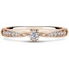 Minerva Side Stones | Zásnubný prsteň so stredovým kameňom 0.085ct, ružové zlato, s diamantmi 53