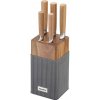 Sada 6 nožov, stojan akácia, drevené rukoväte KLAUSBERG KB-7983