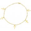Linda's Jewelry Náramok na nohu ghotic cross chirurgická oceľ INR157