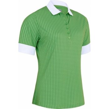 Callaway Women Above The Elbow Sleeve Printed Button Bright Green