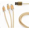 Gembird CC-USB2-AM31-1M-G USB charging combo 3-in-1, 1m, zlatý