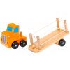 Drevené nákladné vozidlo s prívesom a abecednými kockami pre deti 2+
