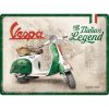 Plechová ceduľa Vespa The Italian Legend, 40 × 30 cm