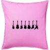 Gitary v rade - Vankúš 50x50 - 50x50 - Vrátane výplne ( Ružová )