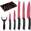 Zillinger ZL-872 6-dielny set nožov s keramickou škrabkou, 20/19,8/12,3/8,7 cm, čierno-červená