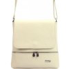 MiaMore kožená dámska crossbody kabelka krémová