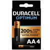 Duracell - optimum 200 alkaline battery aa lr6 4 unit