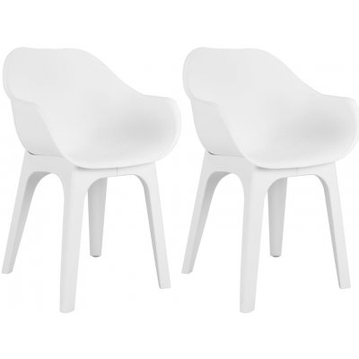 45613 vidaXL Záhradné stoličky s opierkami 2 ks biele plastové od 105,99 €  - Heureka.sk