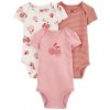CARTER'S Body krátky rukáv Pink Cherry dievča 3ks 9m/ veľ. 74 1R320410_9M