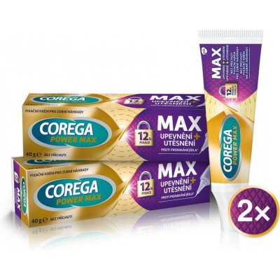 Corega fixačný krém pre zubnú náhradu Max Control 2x40g