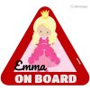 Samolepka na auto trojuholník princezná Emma