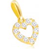 Šperky eshop - Prívesok v 9K žltom zlate - číra zirkónová kontúra symetrického srdiečka S2GG227.04