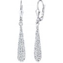 SILVEGO strieborné náušnice kvapky Swarovski Crystals číre B36106w