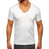 Biele pánske tričko s výstrihom do V Bolf 9002